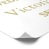 Moderne White & Gold Polka Dots Hochzeit Willkomme Poster (Ecke)