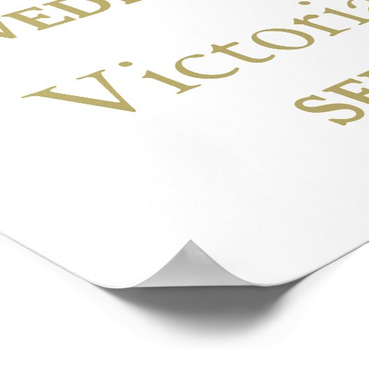 Moderne White & Gold Polka Dots Hochzeit Willkomme Poster (Ecke)