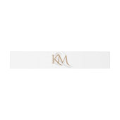 Moderne White Gold Script Monogram Simple Wedding Einladungsbanderole (Flach)