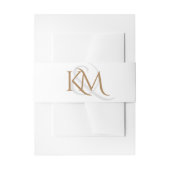 Moderne White Gold Script Monogram Simple Wedding Einladungsbanderole (Vorderseite Beispiel)