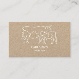 Moderne White Kraft Family Cattle Farm Visitenkarte
