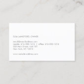 MODERNE WHITE LUXURY BOUTIQUE Business Card Visitenkarte (Rückseite)