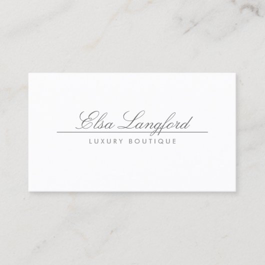 MODERNE WHITE LUXURY BOUTIQUE Business Card Visitenkarte (Vorderseite)