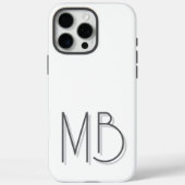 Moderne White Monogram Initials zeitgemäß Case-Mate iPhone Hülle (Rückseite)