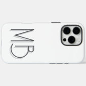 Moderne White Monogram Initials zeitgemäß Case-Mate iPhone Hülle (Rückseite (Horizontal))