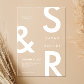 Moderne White Monogram Wedding Acryleinladungen