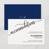 Moderne White Navy Blue Wedding Card Begleitkarte (Vorne/Hinten)