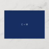 Moderne White Navy Blue Wedding Card Begleitkarte (Rückseite)