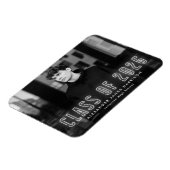 Moderne White Neon Class 2025 Foto Abschluss Magnet (Linke Seite)