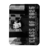 Moderne White Neon Class 2025 Foto Abschluss Magnet (Vertikal)