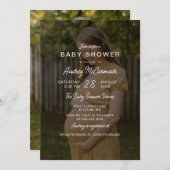 Moderne White Overlay Kinderdusche Foto Einladung (Vorne/Hinten)