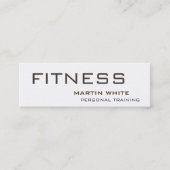 Moderne White Personal Trainer Gym Bodybuilding Mini Visitenkarte (Vorderseite)
