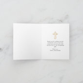 Moderne White Script Baby Foto Taufe Dankeskarte (Innenseite)