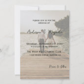 Moderne White Script Elegantes Foto Hochzeit Einladung (Rückseite)