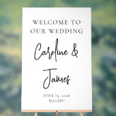 Moderne White Script Schriftart Hochzeit Willkomme Acrylschild (Neutral)