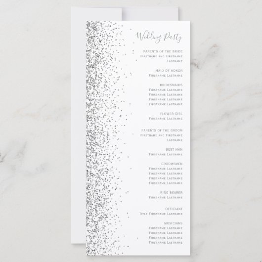 Moderne White Silver Glitzer Edge Wedding (Rückseite)