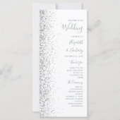 Moderne White Silver Glitzer Edge Wedding (Vorderseite)