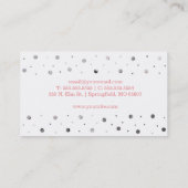 Moderne White & Silver Polka Dot Business Card Visitenkarte (Rückseite)