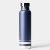 Moderne White Stripes Navy Hochzeitwasserflasche Trinkflasche (Links)