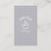 Moderne White Text Grey Dots Cupcake Bäckerei Visitenkarte (Vorderseite)