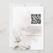 Moderne White Watercolor Florals QR Code Hochzeit Einladung (Rückseite)