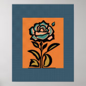 Moderne Wiederbelebung der Rose: Bold Graphic Poster (Vorne)