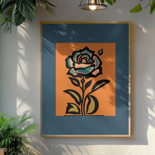 Moderne Wiederbelebung der Rose: Bold Graphic Poster
