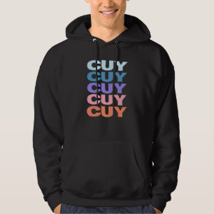 Moderne wiederholte Text Cuy Hoodie
