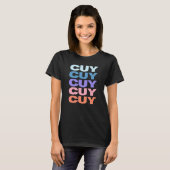 Moderne wiederholte Text Cuy T-Shirt (Vorne ganz)