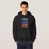 Moderne wiederholte Text Jon Hoodie (Vorne ganz)