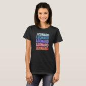 Moderne wiederholte Text Leonard T-Shirt (Vorne ganz)