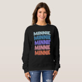 Moderne wiederholte Text Minnie Sweatshirt (Vorne ganz)