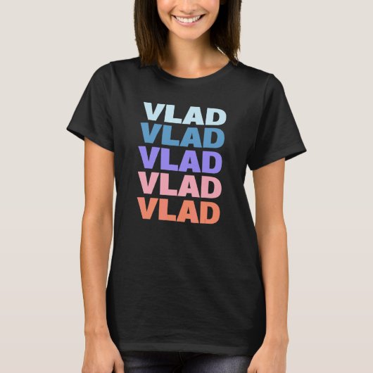 Moderne wiederholte Text Vlad T-Shirt (Vorderseite)