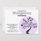 Moderne Wiedersehen für Lila und schwarze Bäume Einladung (Vorderseite)