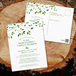 Moderne Wiedersehen Tree Einladung Postkarte