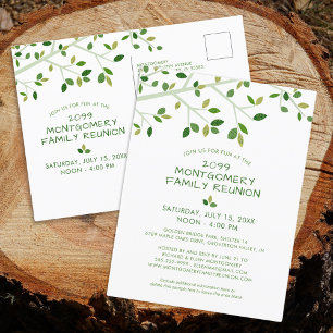 Moderne Wiedersehen Tree Grüne Einladung Postkarte
