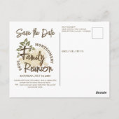 Moderne Wiedersehen Tree Save the Date Postkarte (Rückseite)