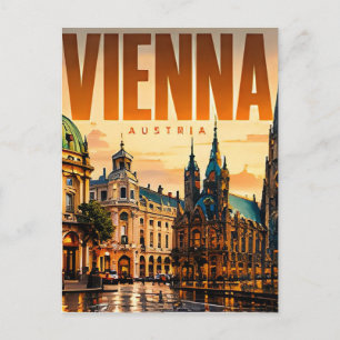 🎼 Moderne Wiener Skyline im Stadtstil 🎼 Postkarte