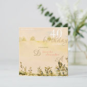 Moderne Wiesen-Blumenlandschaft Geburtstag Einladung (Stehend Vorderseite)