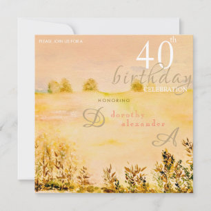 Moderne Wiesen-Blumenlandschaft Geburtstag Einladung
