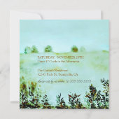 Moderne Wiesen Landschaft am Meer zum Geburtstag Einladung (Rückseite)