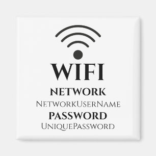 Moderne WiFi-Netzwerk und Passwort Magnet
