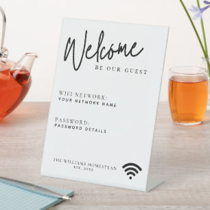 Moderne WiFi-Netzwerkkennwortinformation Sockelschild