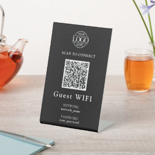 Moderne Wifi-Passwort & Netzwerk   Geschäft- QR-Co Sockelschild