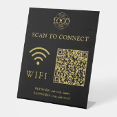Moderne Wifi-Passwort & Netzwerk | QR-Code-Logo Sockelschild (Vorderseite)