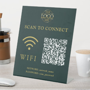 Moderne Wifi-Passwort & Netzwerk   QR-Code-Logo Sockelschild