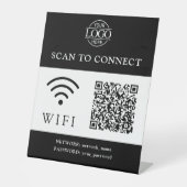 Moderne Wifi-Passwort & Netzwerk | QR-Code-Logo Sockelschild (Vorderseite)