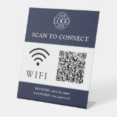Moderne Wifi-Passwort & Netzwerk | QR-Code-Logo Sockelschild (Vorderseite)