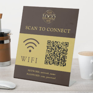 Moderne Wifi-Passwort & Netzwerk   QR-Code-Logo Sockelschild