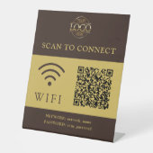 Moderne Wifi-Passwort & Netzwerk | QR-Code-Logo Sockelschild (Vorderseite)
